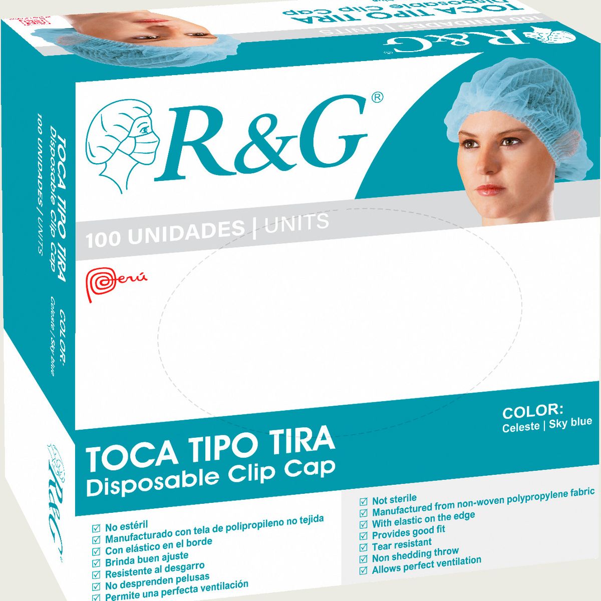 R&G - Toca Celeste - Cubrecabeza R&G caja x 100 und
