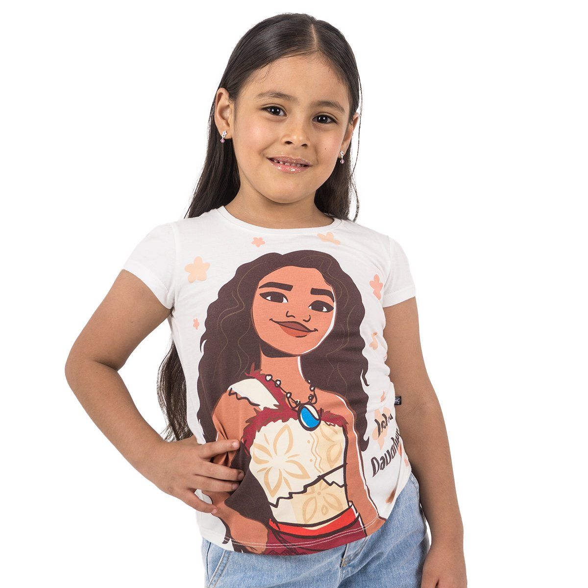 DISNEY - POLO BAS MC NIÑA MOANA MARFIL