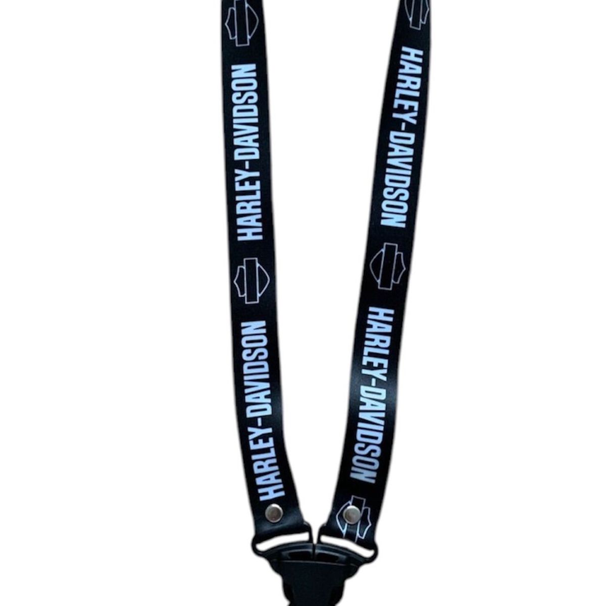 GENERICO - Llavero Harley Davidson Lanyard Pita Colgador Llaves Negro
