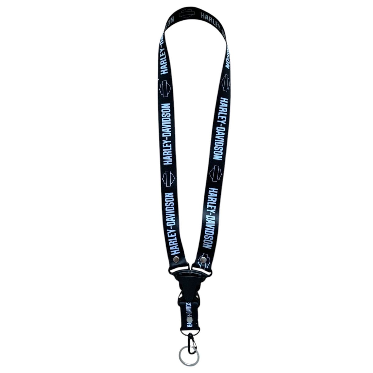 GENERICO - Llavero Harley Davidson Lanyard Pita Colgador Llaves Negro