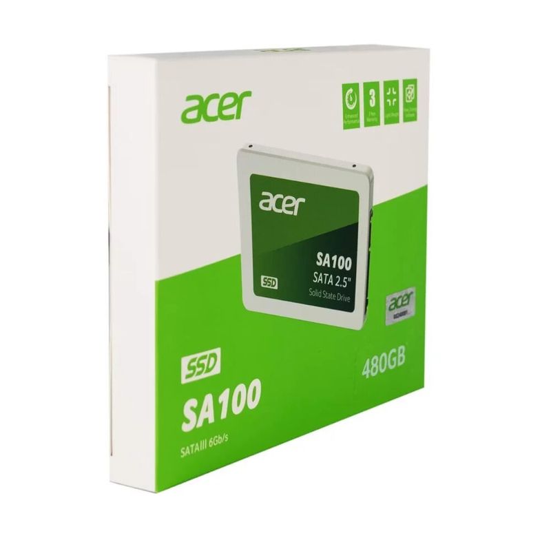 ACER - DISCO SOLIDO ACER SA100 480GB SSD SATA  2.5 WHITE (BL.9BWWA.103)