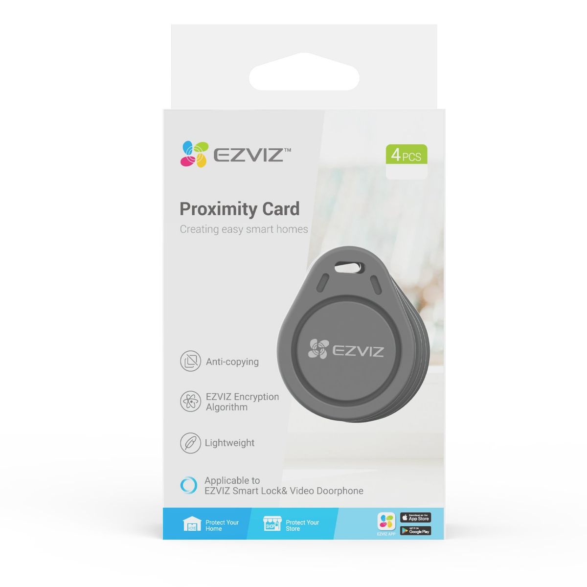 EZVIZ - Pack 4 Tarjetas de acceso RFID Ezviz Apertura Inteligente