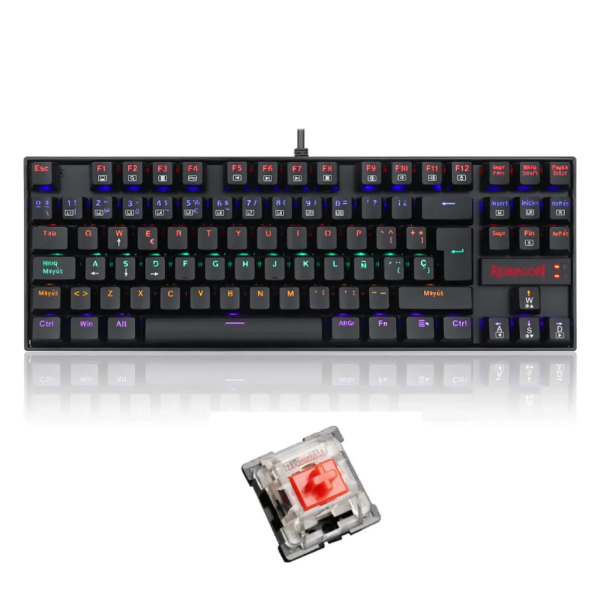 REDRAGON - Teclado Redragon Kumara K552 Mecánico SW-Red Rainbow Negro