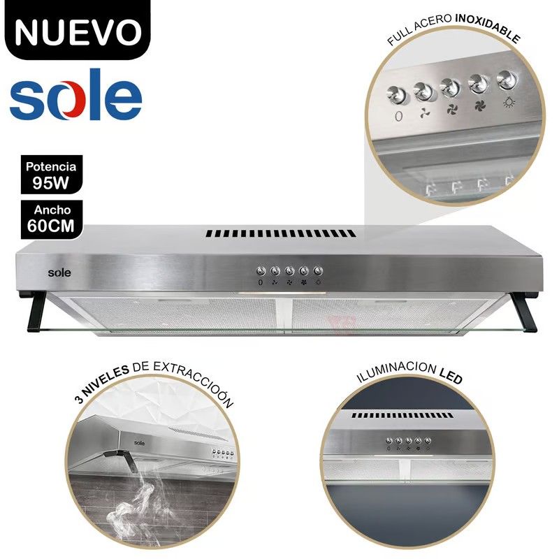 SOLE - Campana Extractora Sole Roma 60 Cm  TURE15
