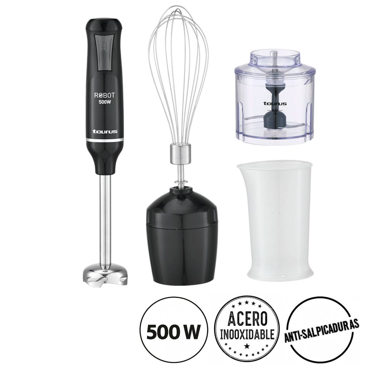 TAURUS - Batidora de Inmersión Taurus Robot 500 Plus Inox II 500 Watts