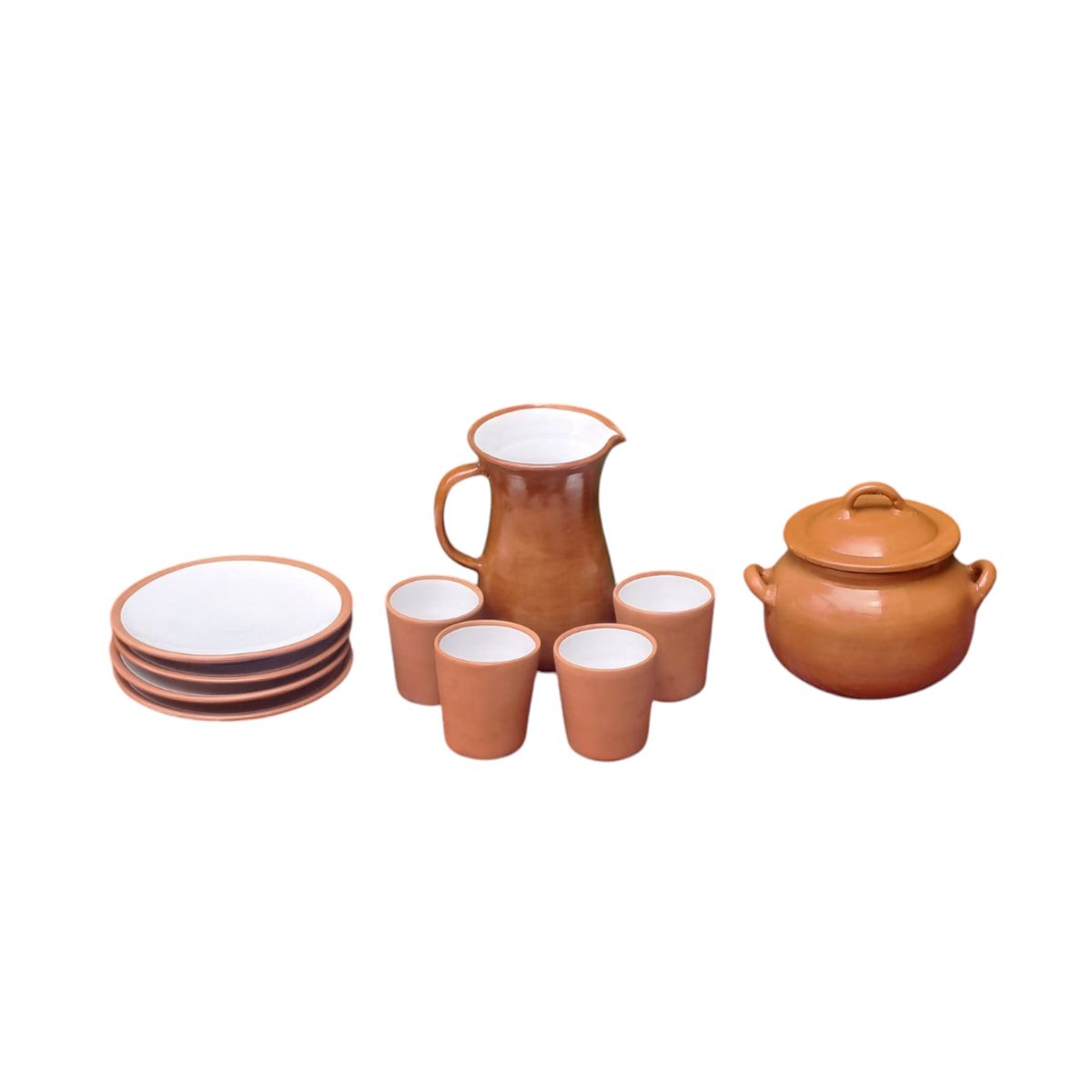ACHALLAY ARTESANIA DE BARRO - Juego de Vajilla Cerámica 10 piezas