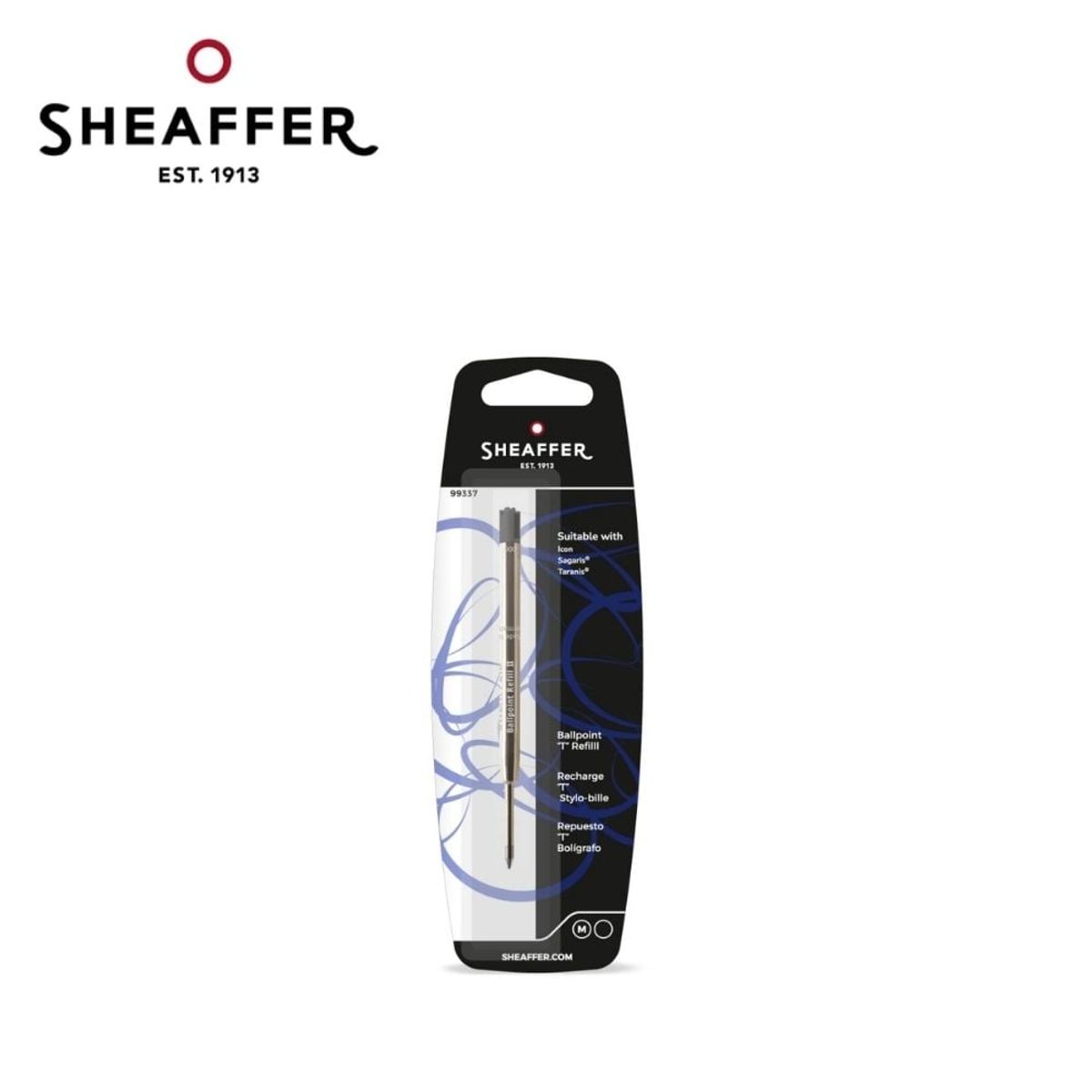 SHEAFFER - Repuesto tipo  T bolígrafo negro punto mediano