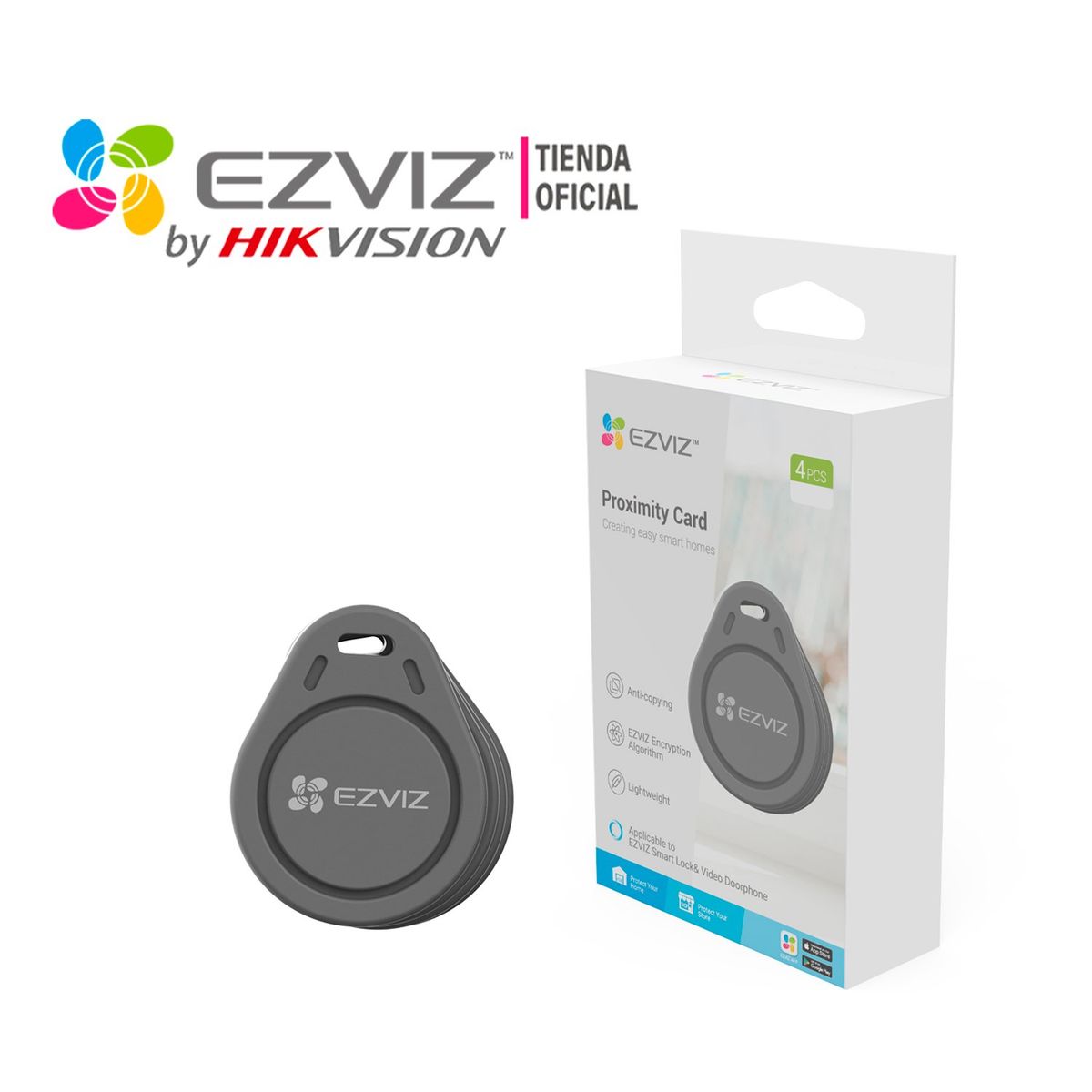 EZVIZ - Tarjetas de acceso RFID Pack 4 Ezviz Apertura Inteligente