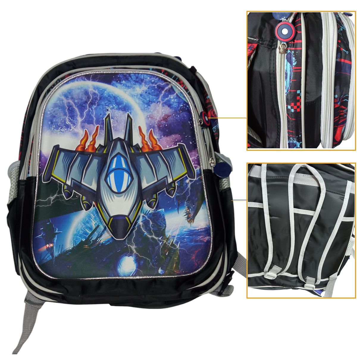 GENERICO - Juego de mochila 4pcs escolar con base de rueda y relieve 3D - Niños