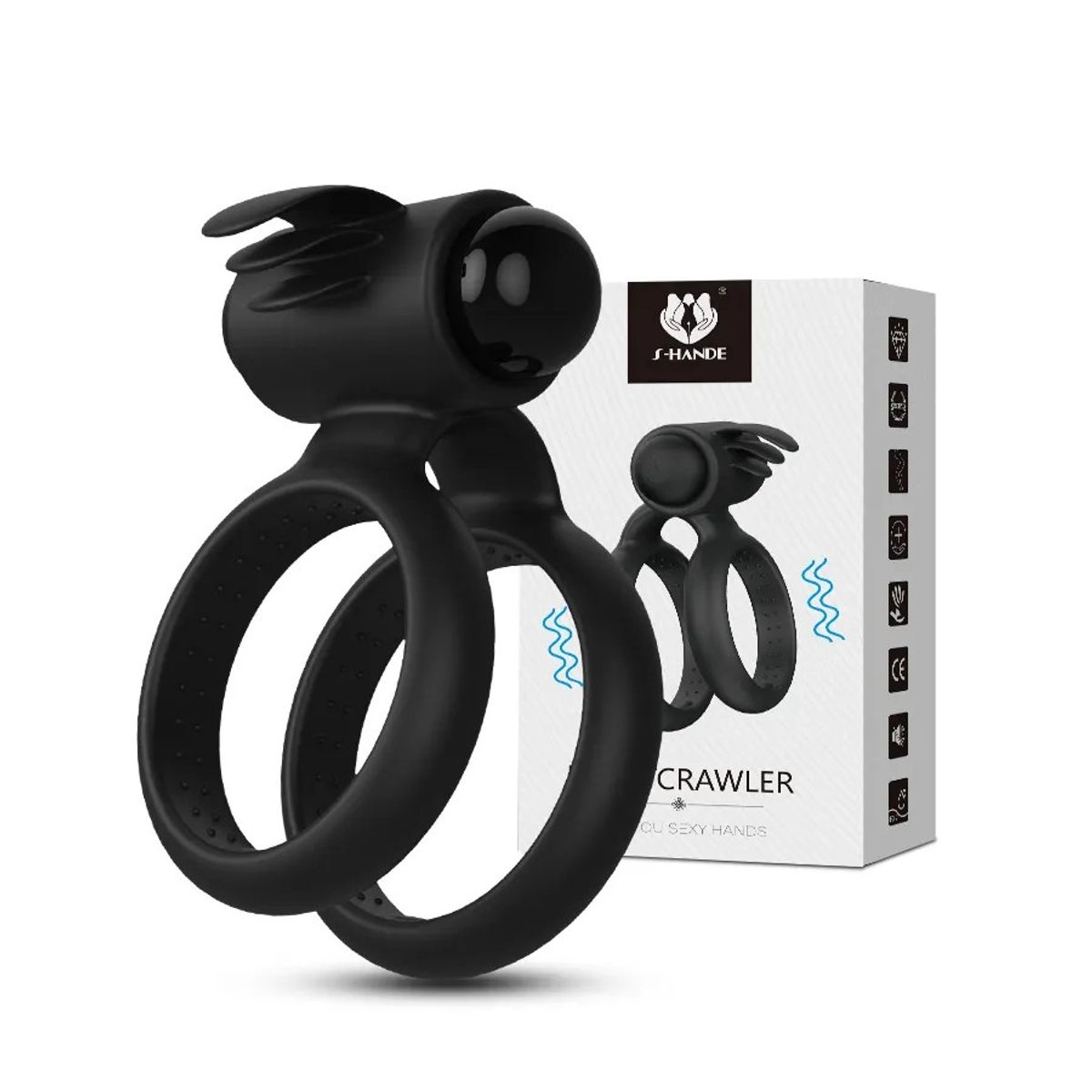 DR PINKY - Anillo Vibrador Cockring Doble Retardante con Estimulador de Clítoris