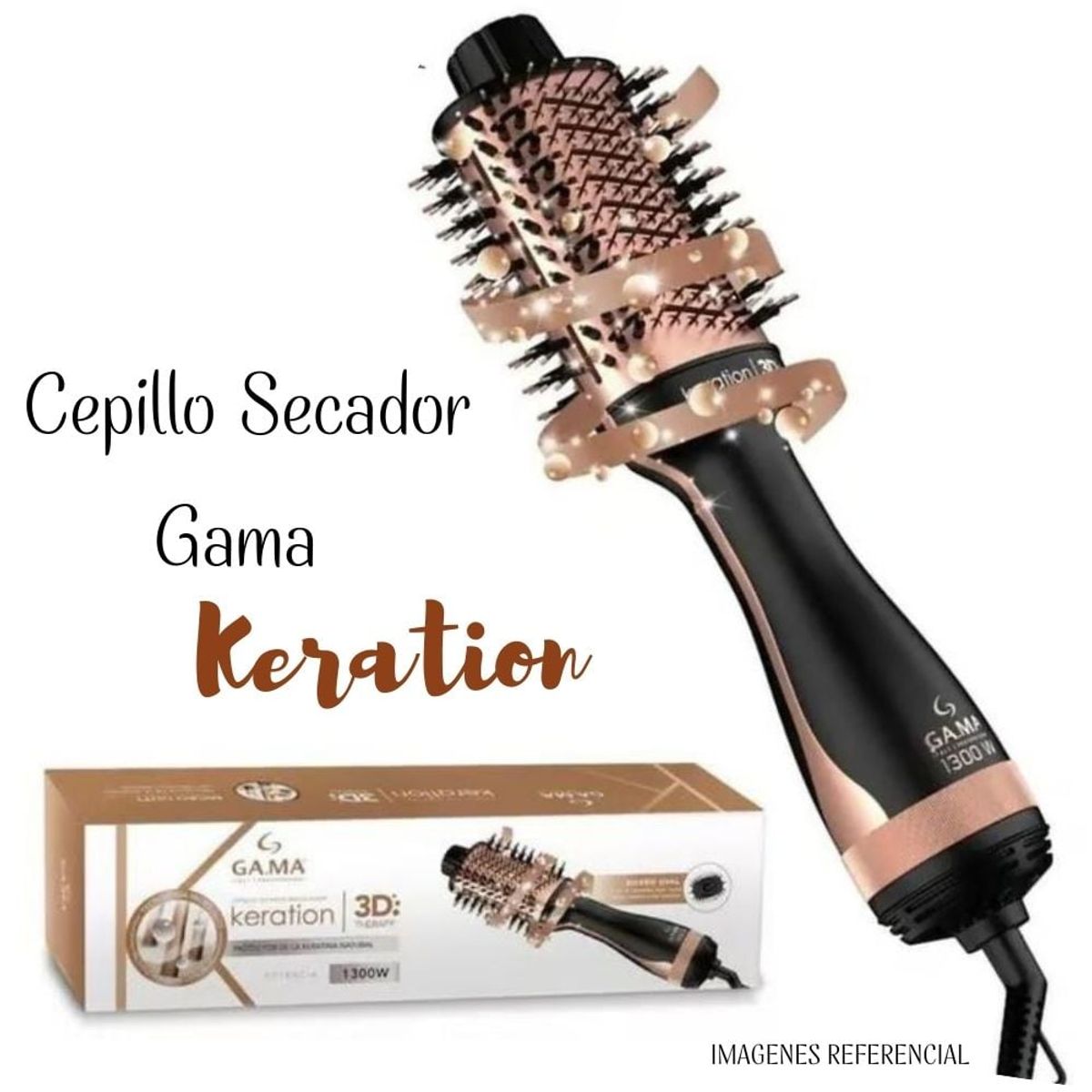 GAMA - Cepillo Secador Gama Modelador Keration 3D Therapy