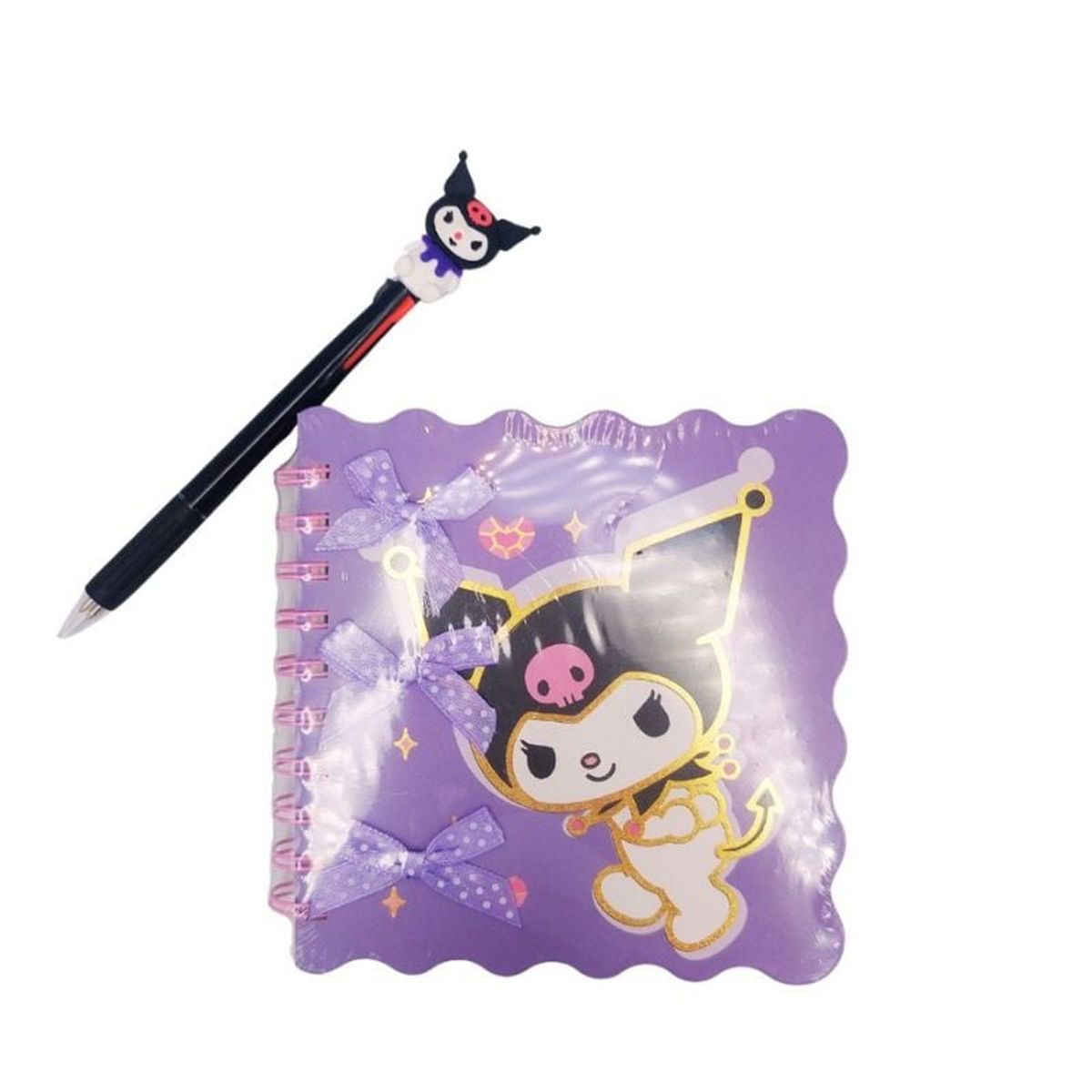 GENERICO - Pack Libreta + Lapicero de Gatito kawaii Morado