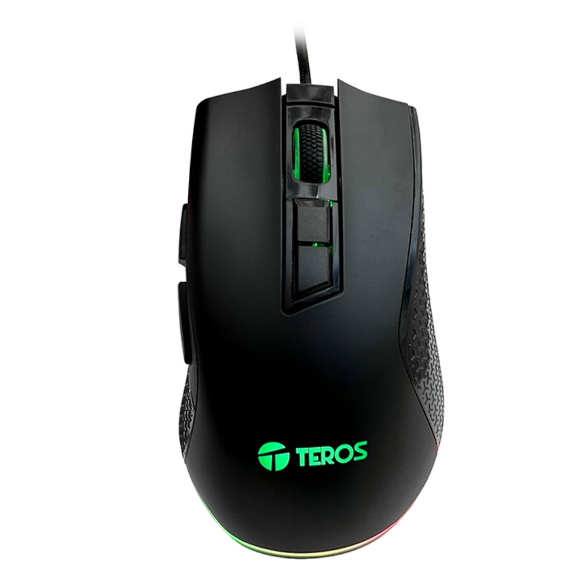 TEROS - Mouse gamer TEROS TE-1211G, 7 botones, RGB, negro