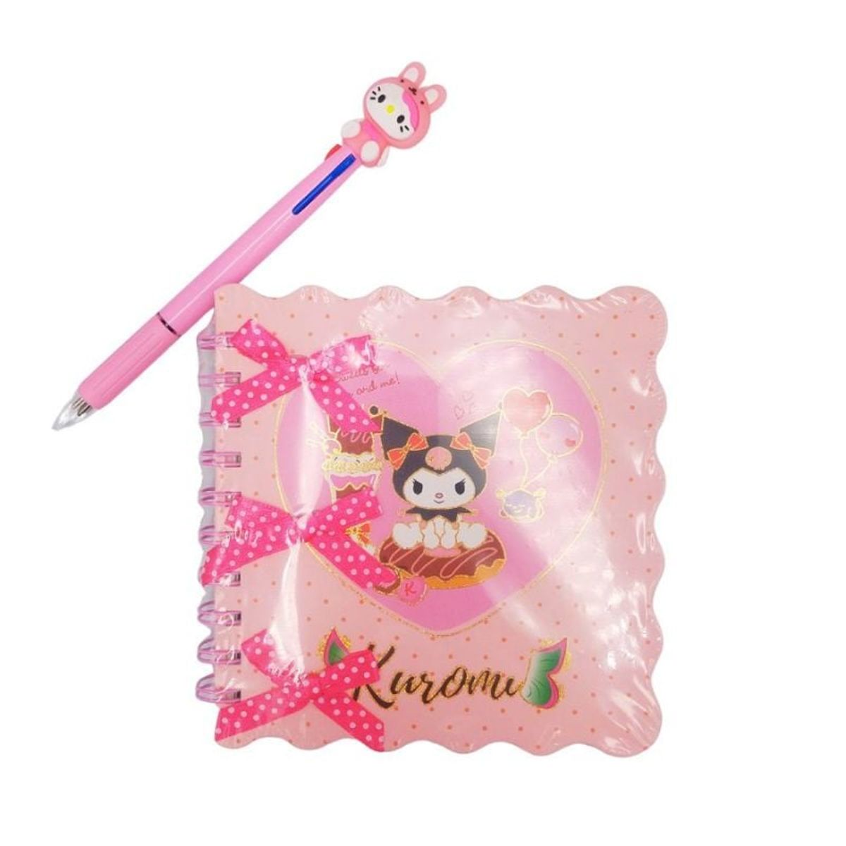 GENERICO - Pack Libreta + Lapicero de Gatito kawaii Rosado