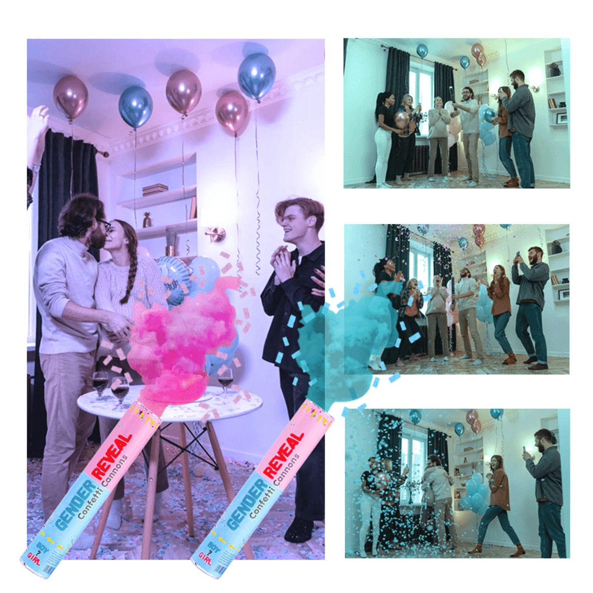 GENERICO - Confeti polvo para revelación de genero set x 2 unidades CELESTE