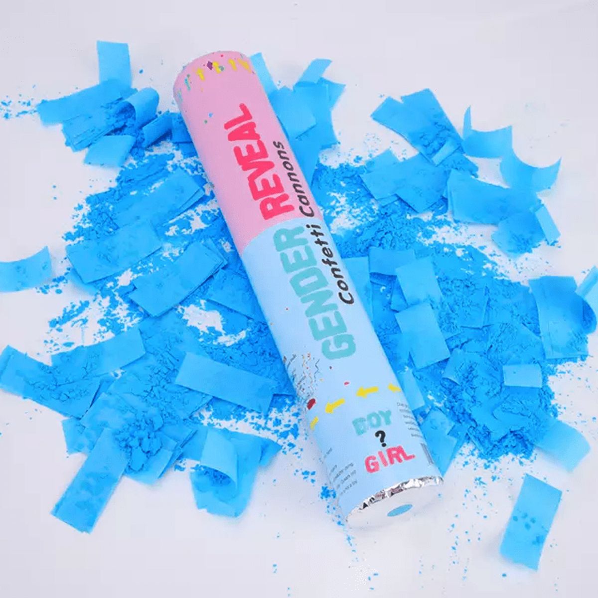 GENERICO - Confeti polvo para revelación de genero set x 2 unidades CELESTE