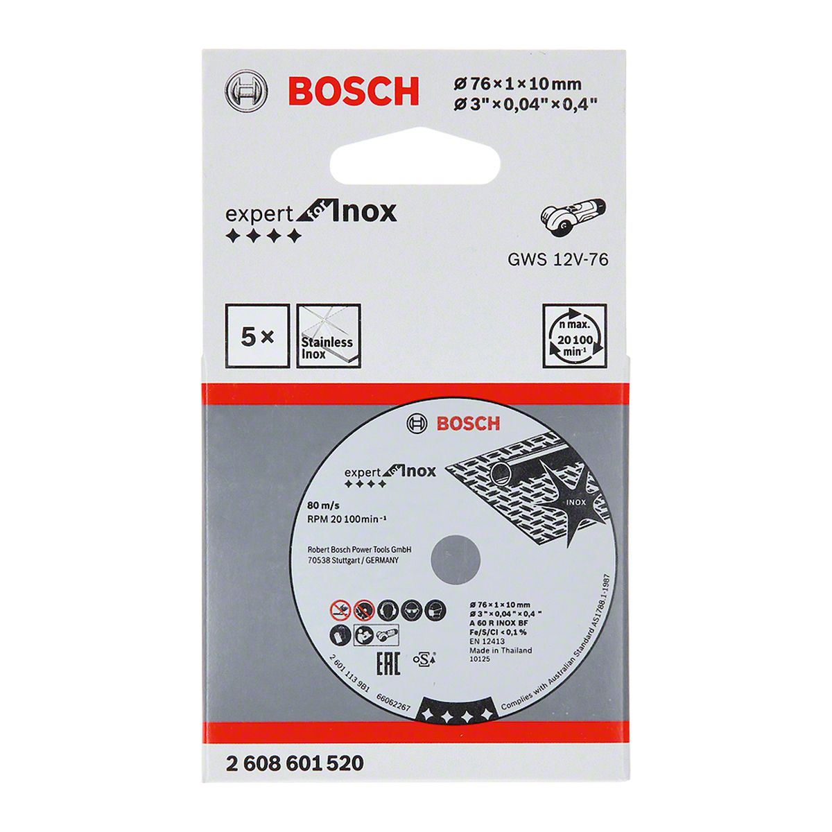 BOSCH - Disco De Corte Expert For Inox 76mm 3  Bosch Profesional