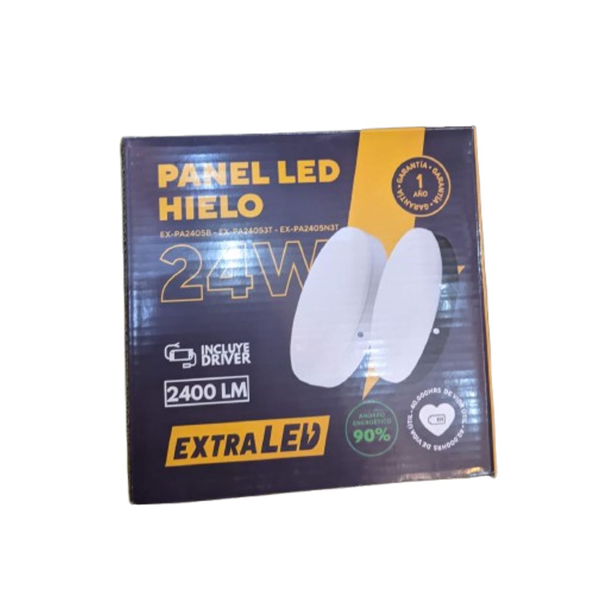 EXTRALED - Panel hielo adosar borde negro 24w Trilux