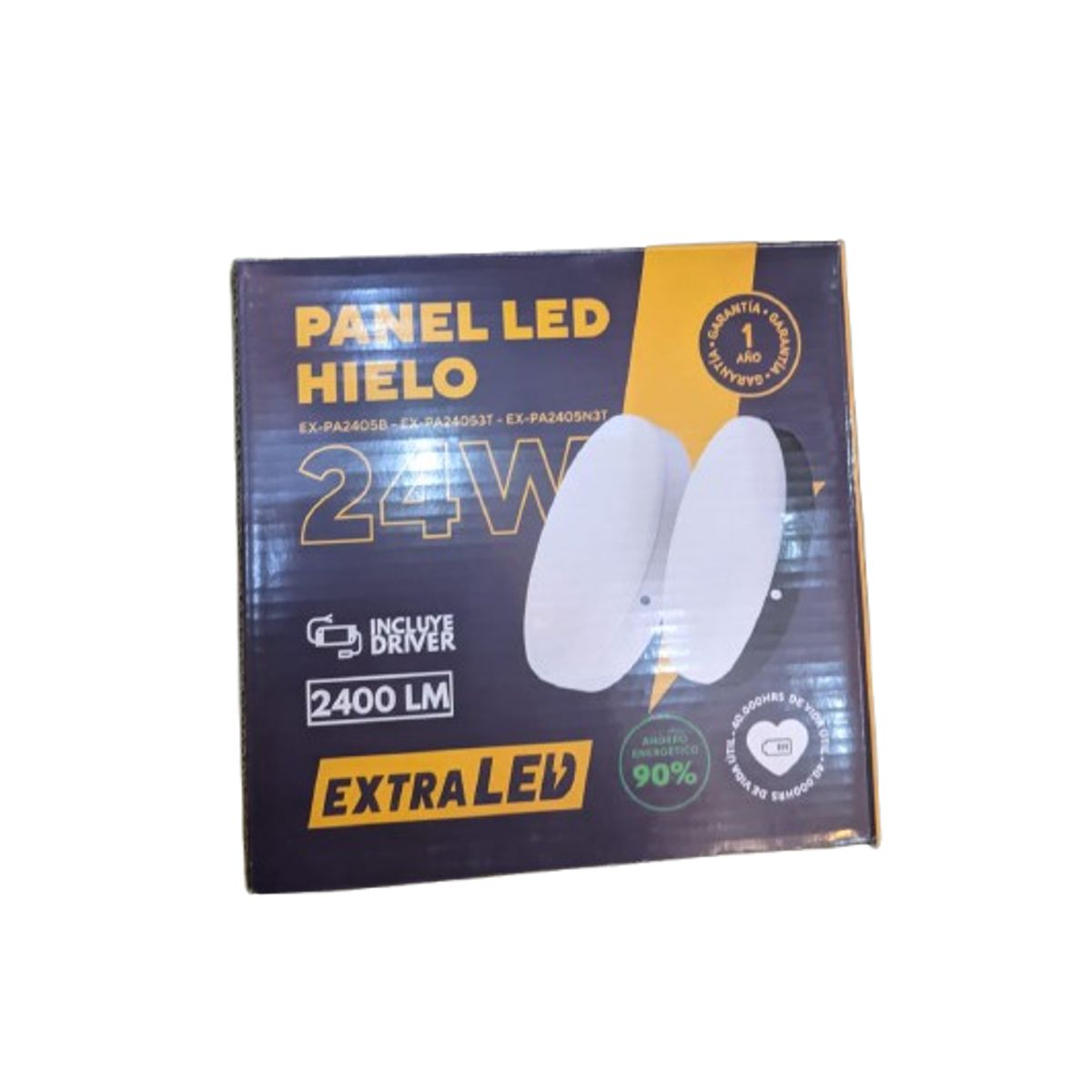 EXTRALED - Panel hielo adosar borde negro 24w Trilux