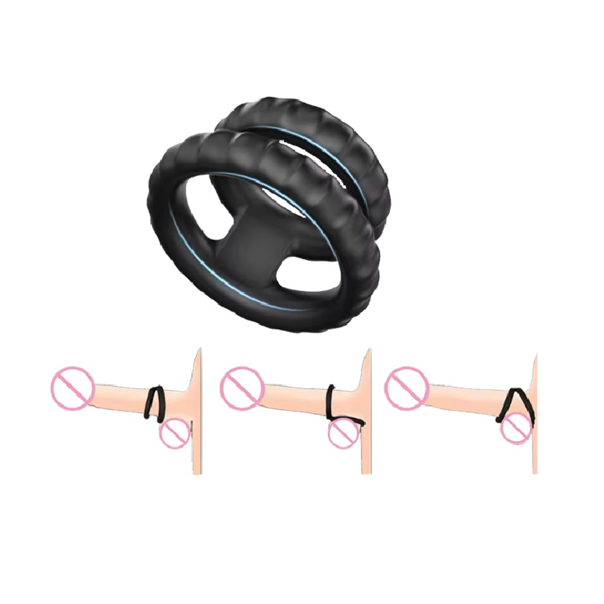 DR PINKY - Anillo Duo Para Pene Retardante Sexual CockRing de Silicona