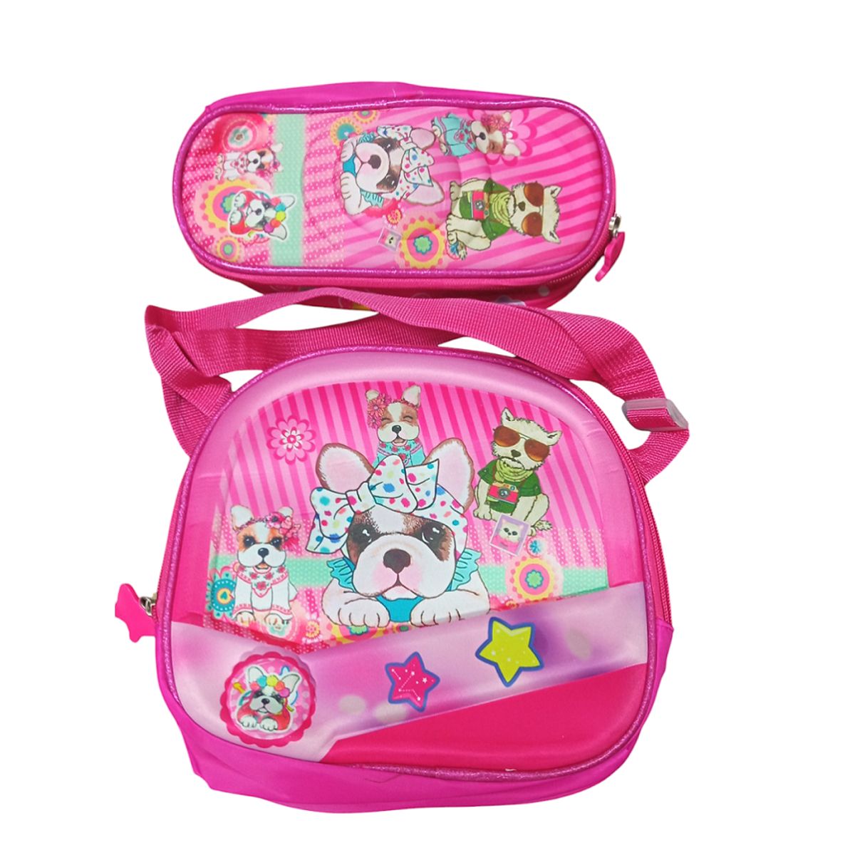 GENERICO - Juego de mochila 4pcs escolar con base de rueda y relieve 3D - Niñas