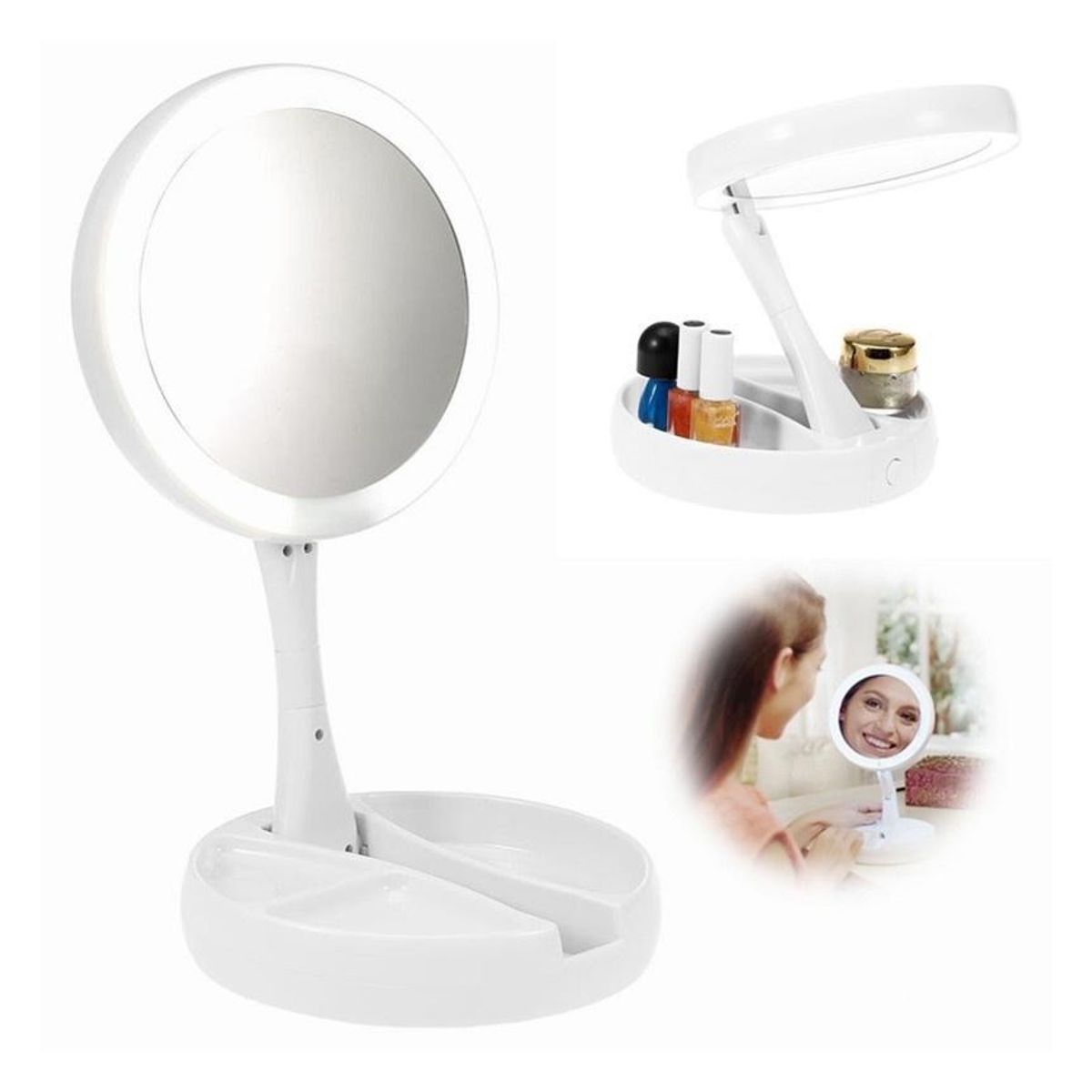 GENERICO - Espejo de Maquillaje con aumento 10x 1x