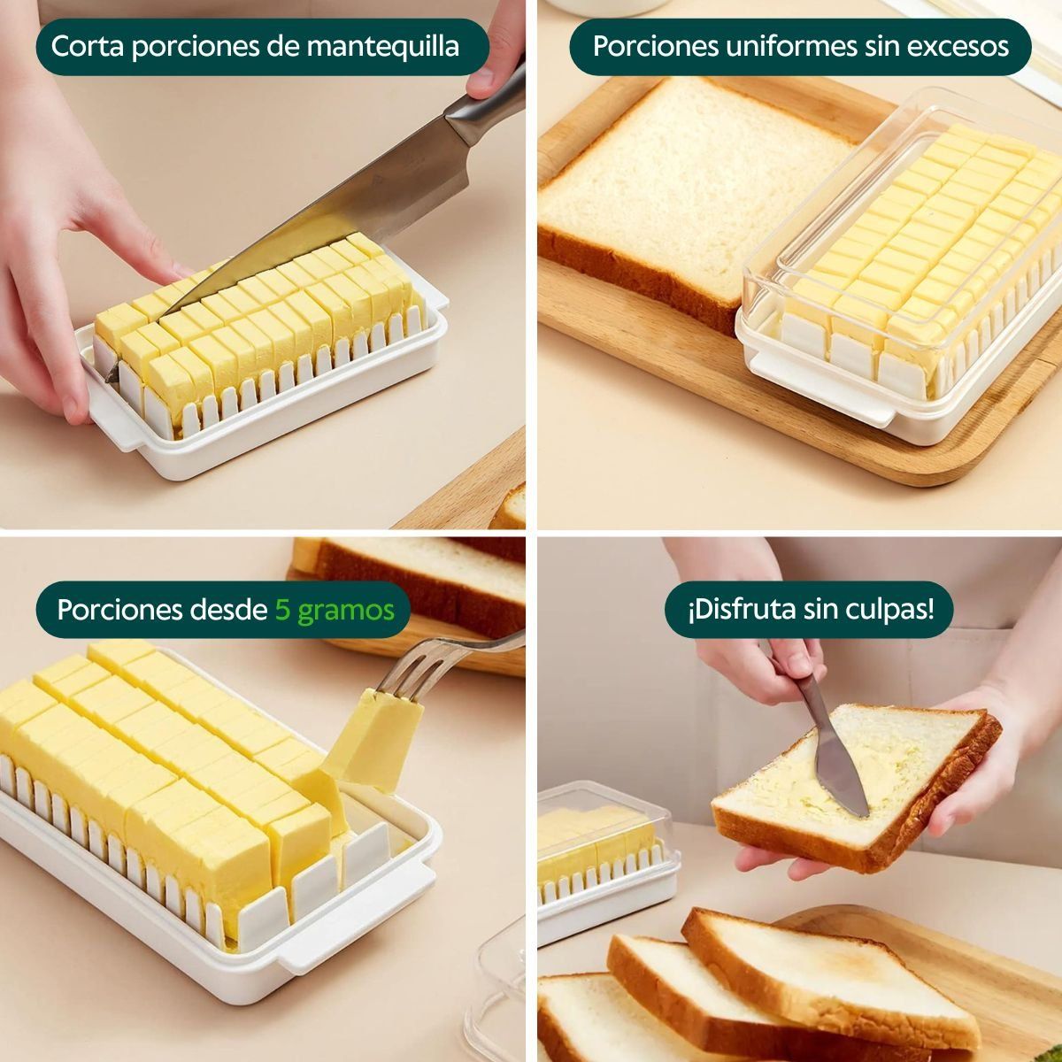 HOGARMAS - Mantequillero Cortador de Mantequilla en Porciones