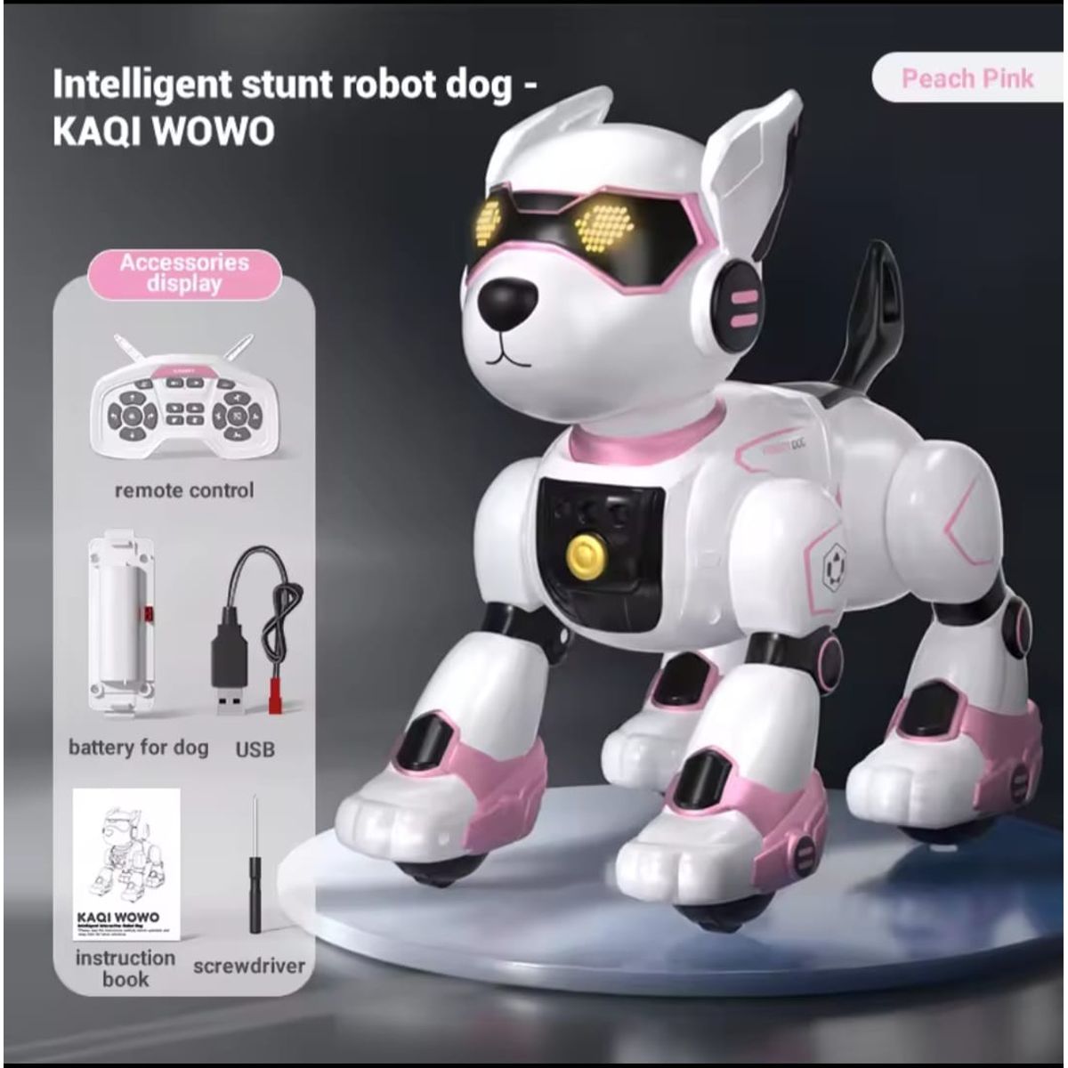 GENERICO - PERRO ROBOT INTELIGENTE JUGUETE ROSADO