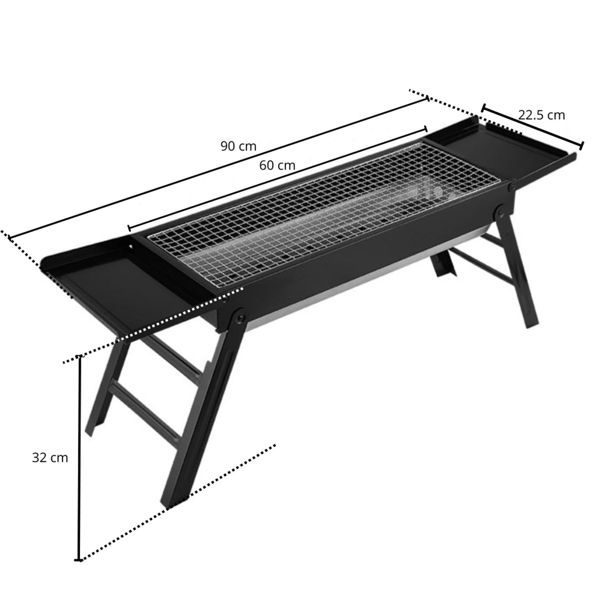 INSPIRA - Parrilla a Carbón Plegable Portátil Picnic Extensible