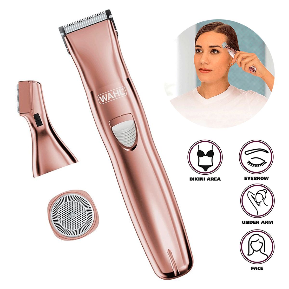 WAHL - Kit de Afeitar Mujer con 3 Cabezales 9865-2908