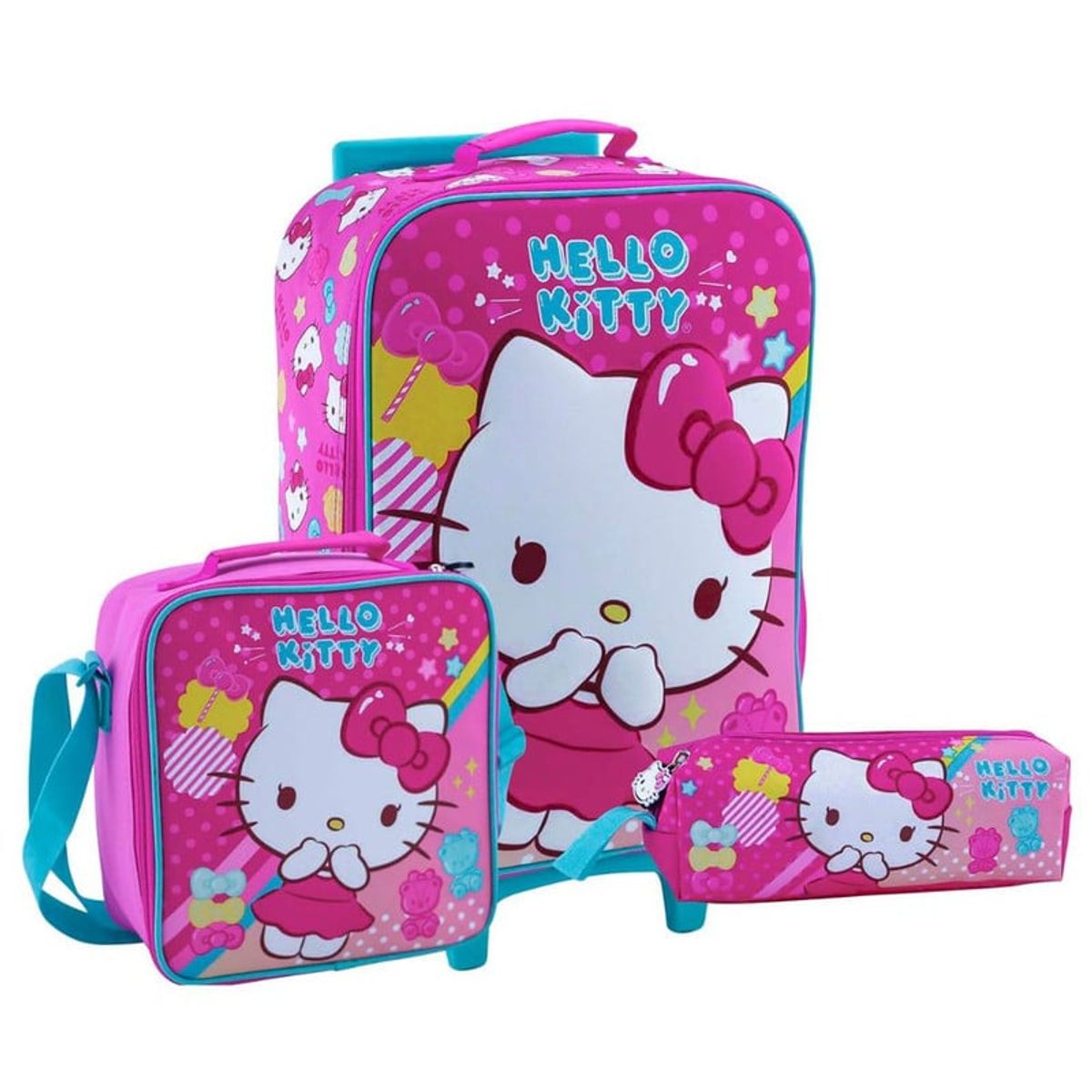 SCOOL - Set Scool Kombat Maleta Lonchera Cartuchera Hello Kitty 3D