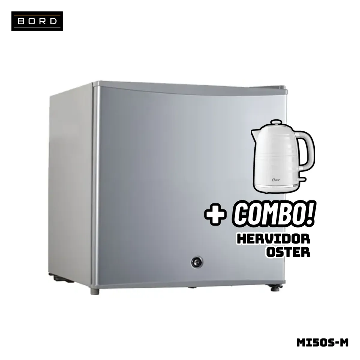 BORD - FRIGOBAR BORD 50 L SILVER - MI50S-M + HERVIDOR OSTER BLANCO