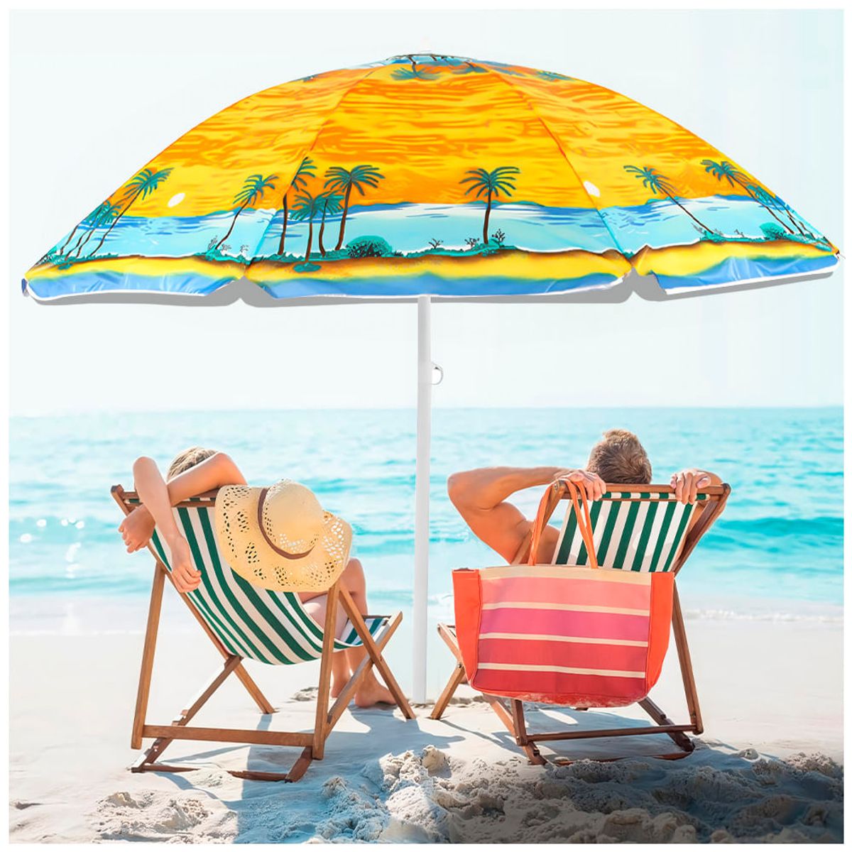 Sombrillas para playa o piscina 152cm diámetro Amarillo, marca GENERICO - Foto Principal