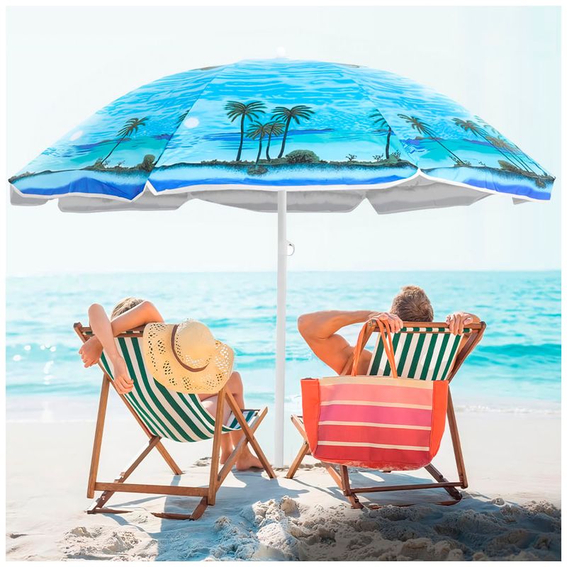 GENERICO - Sombrillas para playa o piscina 152cm diámetro celeste