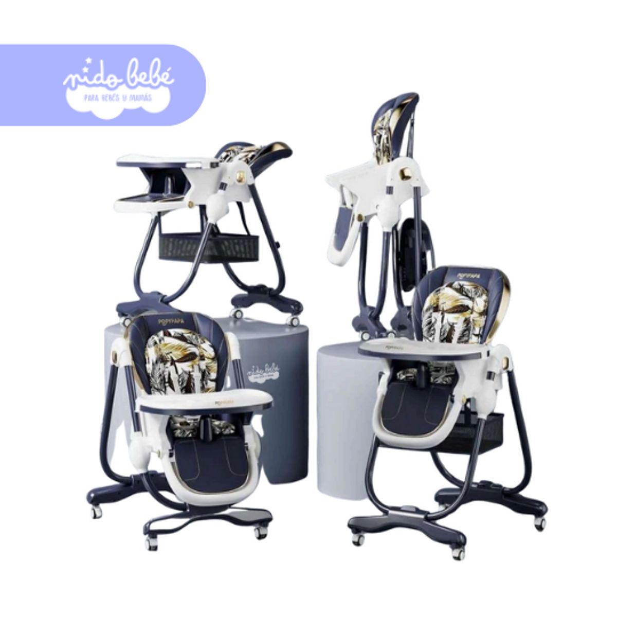 GENERICO - Silla De Comer doble altura plegable Yammy blue