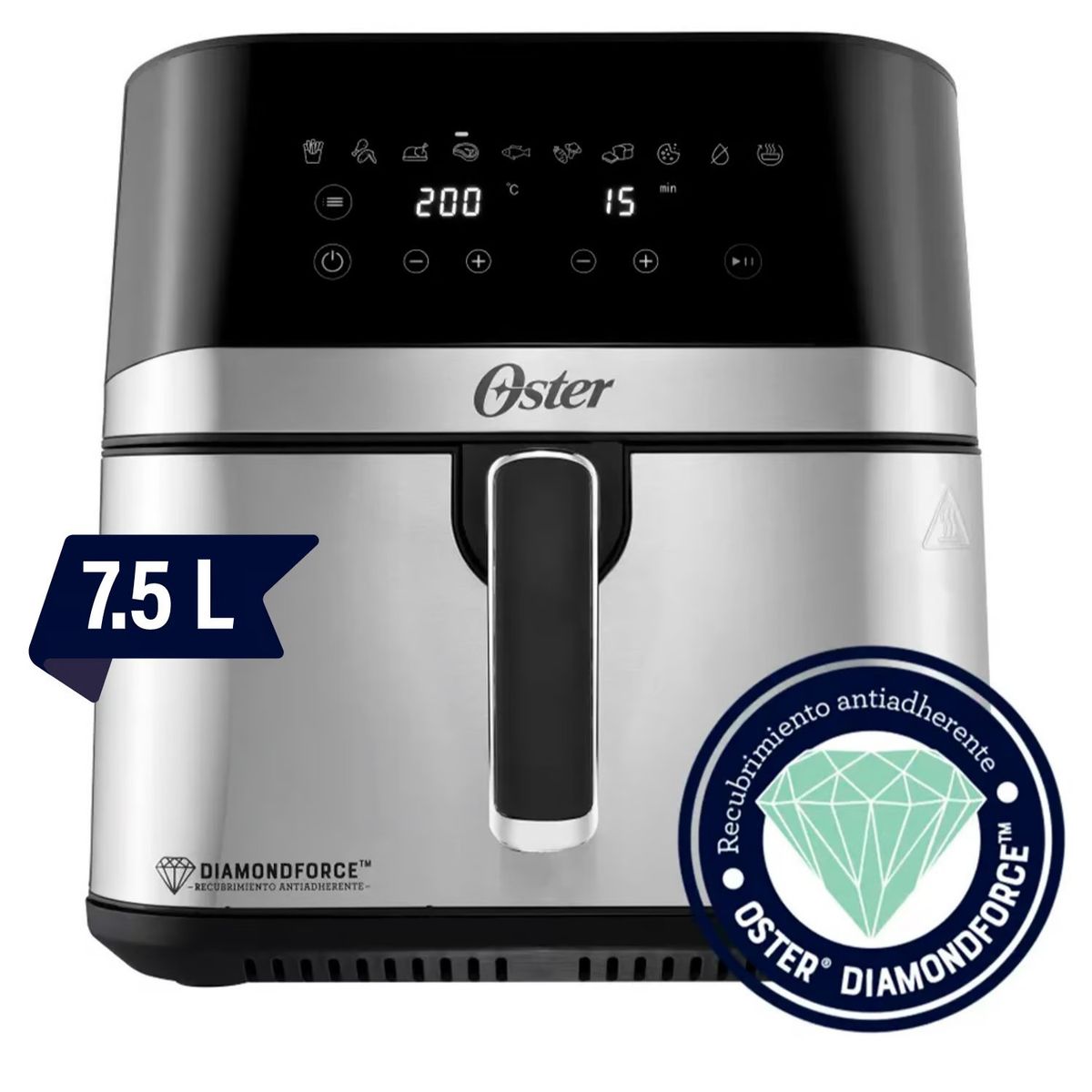 OSTER - Freidora de Aire Digital Oster DiamondForce 7.5 Lts CKSTAF75DSSDF