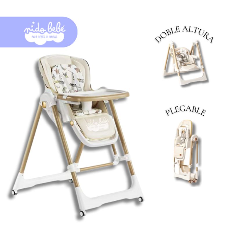 GENERICO - Silla De Comer doble altura plegable Trix Beige claro