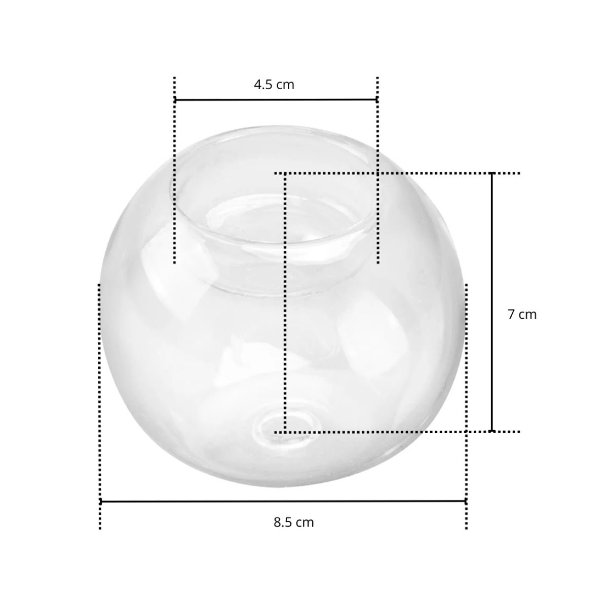 INSPIRA - Set de 2 Candelabros Redondo de Vidrio con Hueco para Velas
