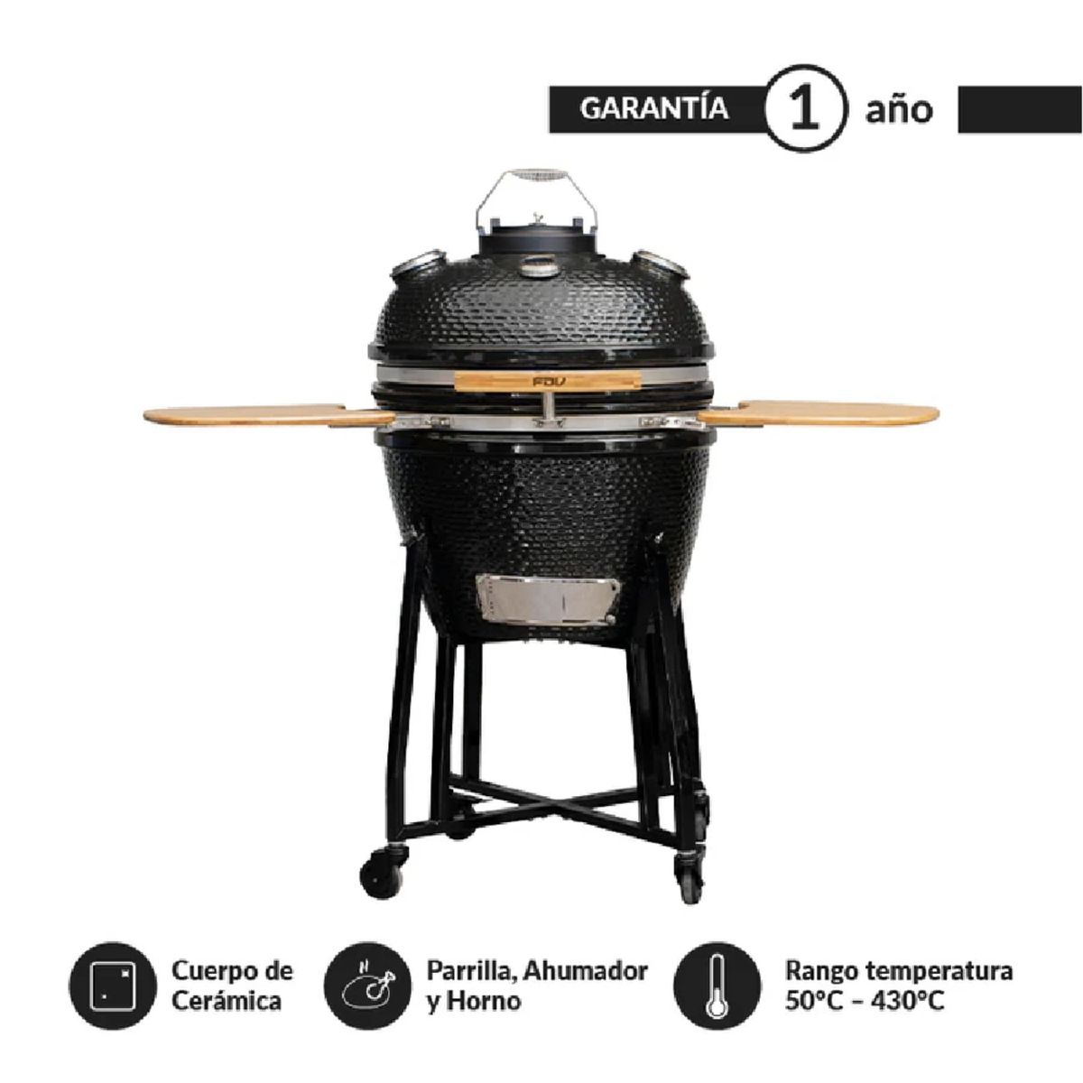 FDV - Parrilla Kamado Tokio Negro 22 Pulgadas FDV