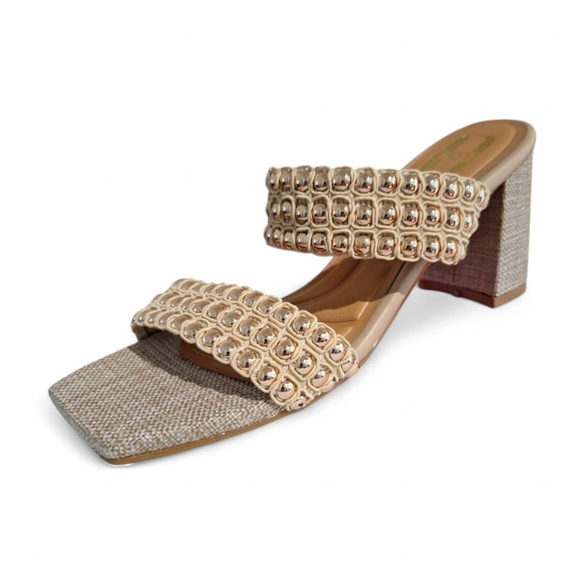 GENERICO - Sandalia Mujer Yomar Perlas Taco 7 Forrado Especial Color Beige