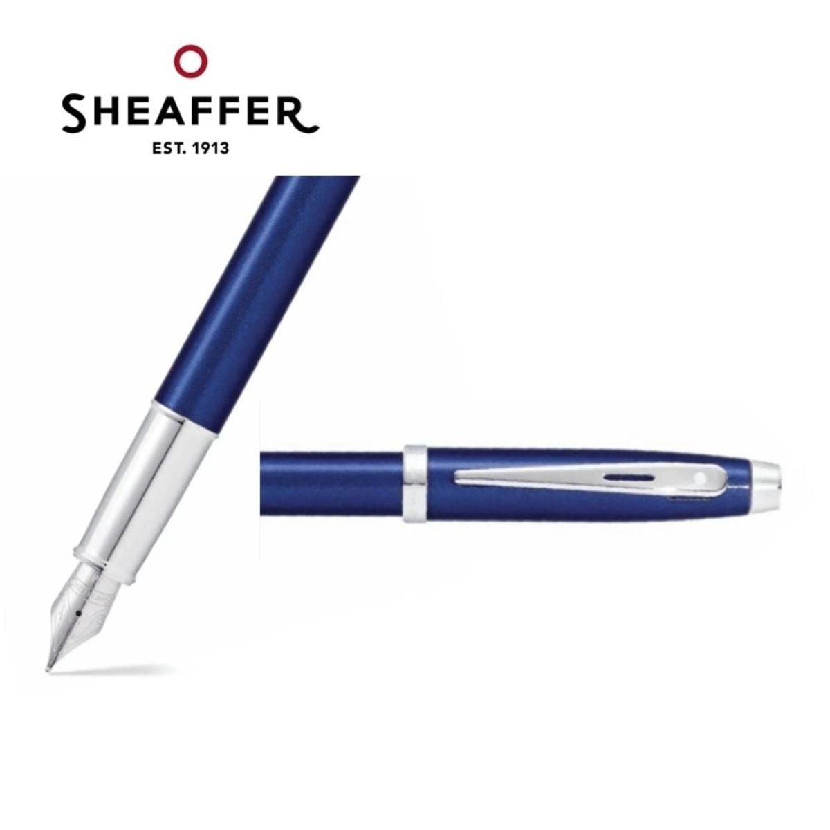 SHEAFFER - Pluma Fuente Sheaffer Serie 100 Azul CT punto mediano