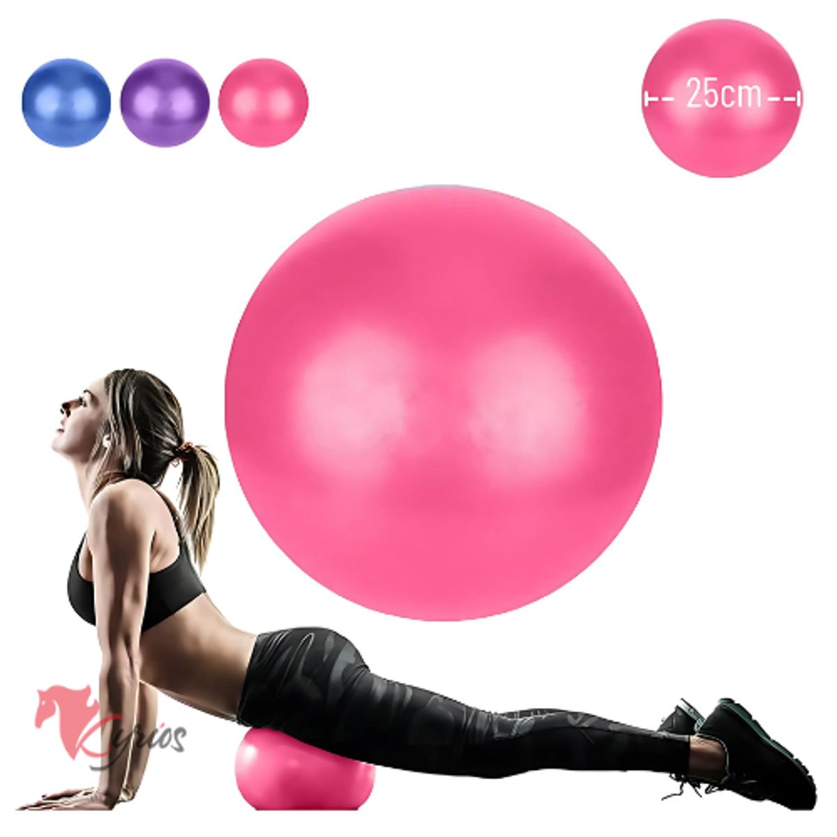 NO LOGO - Pelota De Yoga 55 CM Color Rosado