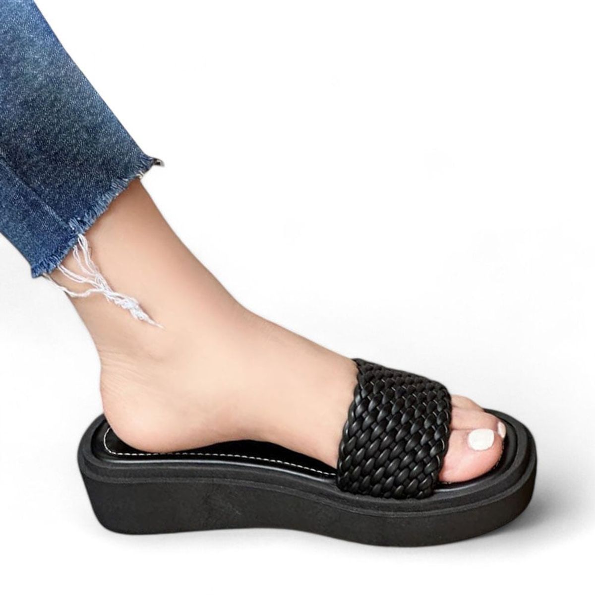 GENERICO - Sandalia Mujer Yomar Err. Precio Trenzado 2086L-43 Negro