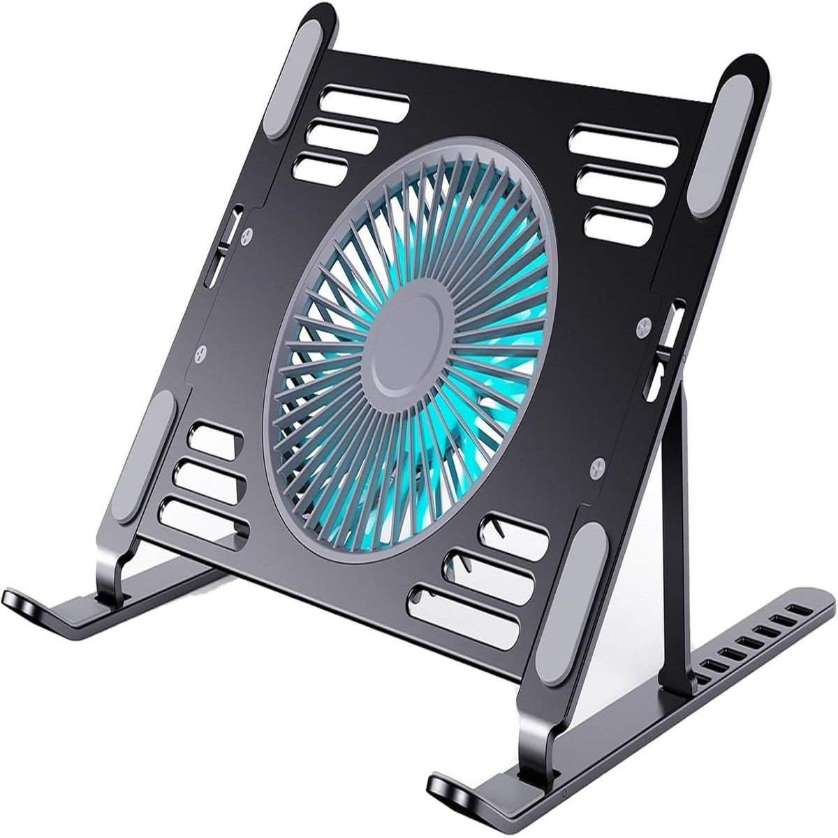 SEISA - Soporte Aluminio Base Cooler Ventilador de Laptop Notebook -negro