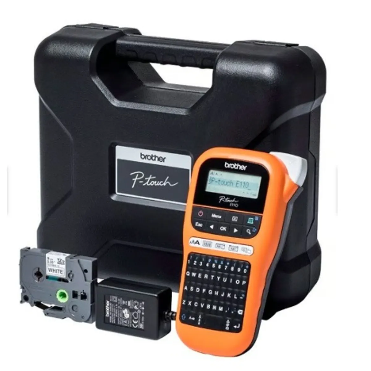 BROTHER - Rotuladora Portatil Brother PT-E110VP Con Maletin 20MMS NegroNaranja