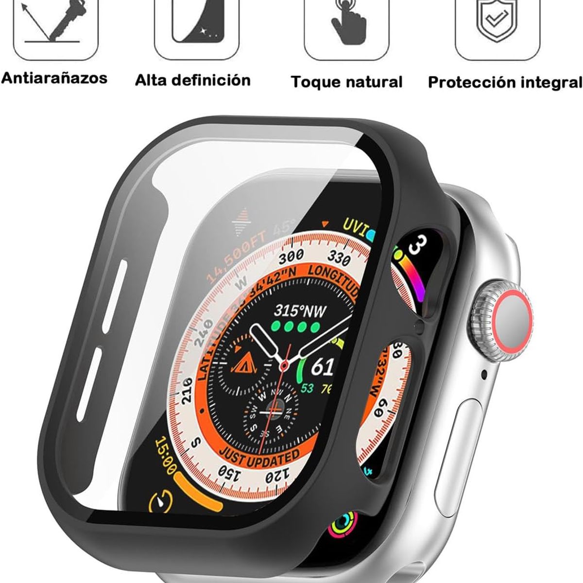 GENERICO - Case Bumper Para Apple Watch Serie 10 De 46mm - Negro