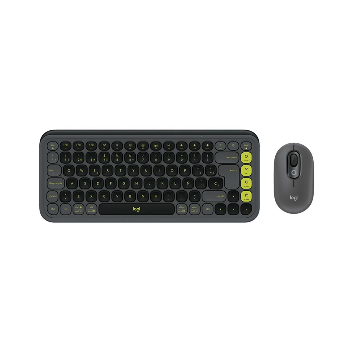 LOGITECH - Teclado Logitech + Mouse Pop Icon BluetoothWireless Graphite