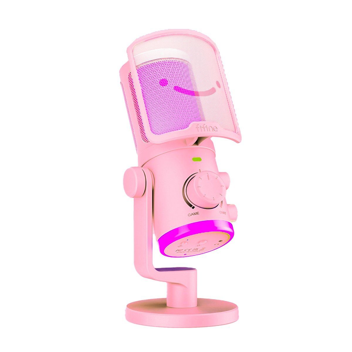 FIFINE - Fifine - Micrófono Ampligame AM6 RGB USB Cardioide - Pink