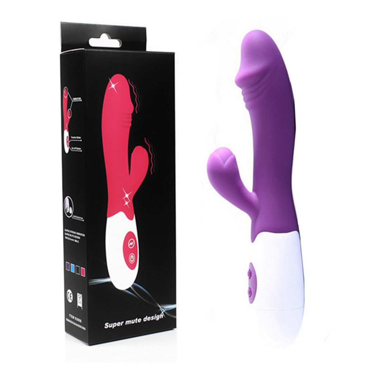 YUJU - Dildo Vibrador Estimulador en Color Morado