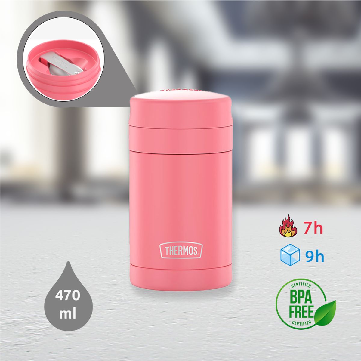 THERMOS - Termo de Comida Thermos Food 470ml Rosado